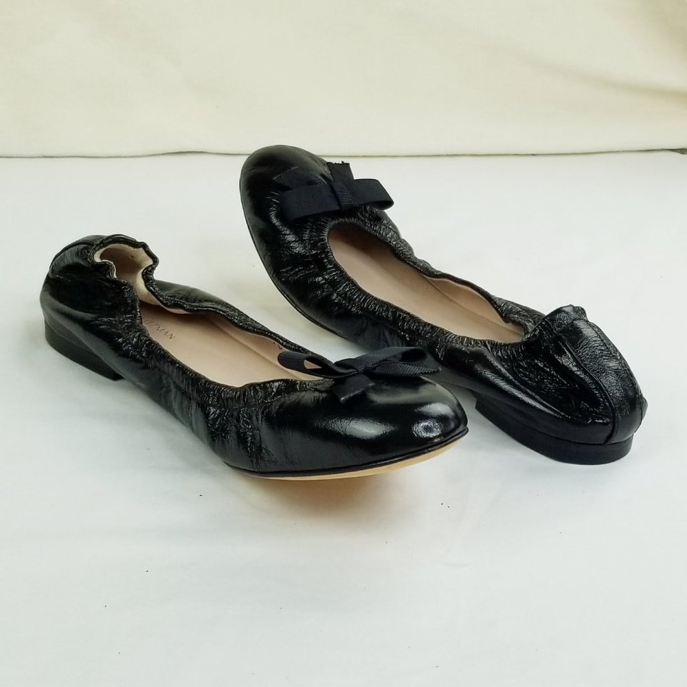 🔥 Stuart Weitzman Black Flats with Bow - Picture 3 of 12